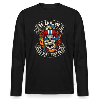 Cologne biker cadeau il escalade de toute façon Cologne motard - T-shirt manches longues Premium bio Homme - noir - Devant - Nico (187cm)