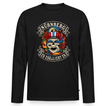 Nuremberg cadeau de motard il escalade de toute façon Nuremberg - T-shirt manches longues Premium bio Homme - noir - Devant - Nico (187cm)