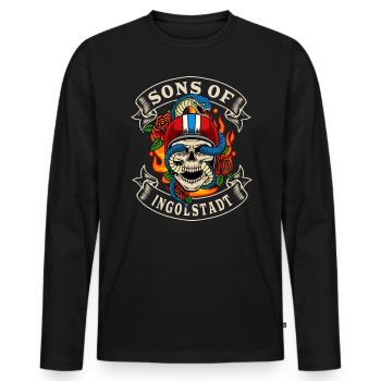 Ingolstadt Biker Gift fils d’Ingolstadt - T-shirt manches longues Premium bio Homme - noir - Devant - Nico (187cm)