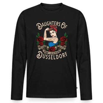 Düsseldorf Frau Geschenk filles de Düsseldorf - T-shirt manches longues Premium bio Homme - noir - Devant - Nico (187cm)