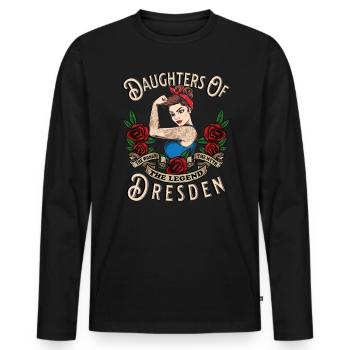 Dresden Frau Geschenk filles de Dresden Frauen - T-shirt manches longues Premium bio Homme - noir - Devant - Nico (187cm)