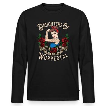 Wuppertal Frau Geschenk daughters of Wuppertal - Men's Premium Organic Long Sleeve Shirt - black - Front - Nico (187cm)