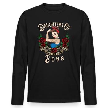 Bonn Frau Geschenk filles de Bonn Frauen - T-shirt manches longues Premium bio Homme - noir - Devant - Nico (187cm)