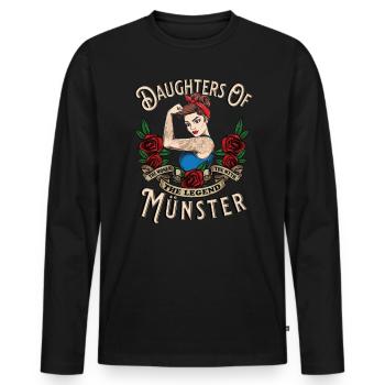 Münster Frau Geschenk daughters of Münster Frauen - Men's Premium Organic Long Sleeve Shirt - black - Front - Nico (187cm)