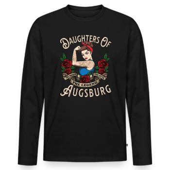 Augsburg Frau Geschenk filles d’Augsbourg - T-shirt manches longues Premium bio Homme - noir - Devant - Nico (187cm)