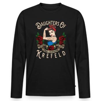 Krefeld Frau Geschenk filles de Krefeld Frauen - T-shirt manches longues Premium bio Homme - noir - Devant - Nico (187cm)