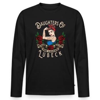 Lübeck Frau Geschenk filles de Lübeck Frauen - T-shirt manches longues Premium bio Homme - noir - Devant - Nico (187cm)