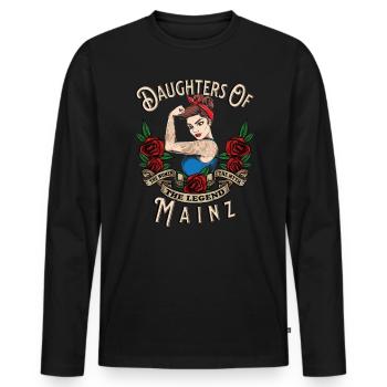 Mayence Frau Geschenk filles de Mayence Frauen - T-shirt manches longues Premium bio Homme - noir - Devant - Nico (187cm)