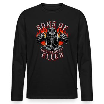 Düsseldorf sons of Eller - Männer Premium Bio Langarmshirt - Schwarz - Vorne - Nico (187cm)