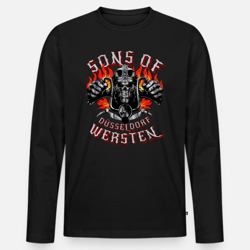 Düsseldorf sons of Wersten - Männer Premium Bio Langarmshirt - Schwarz