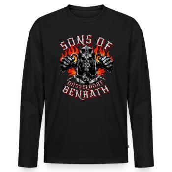 Düsseldorf sons of Benrath - Men's Premium Organic Long Sleeve Shirt - black - Front - Nico (187cm)