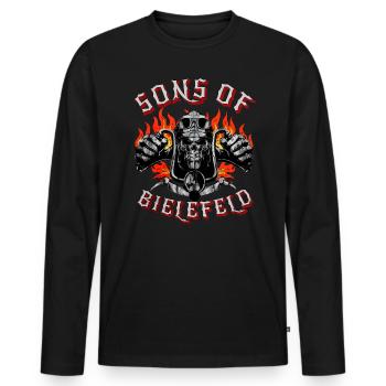 Bielefeld Biker Geschenk fils de Bielefeld - T-shirt manches longues Premium bio Homme - noir - Devant - Nico (187cm)