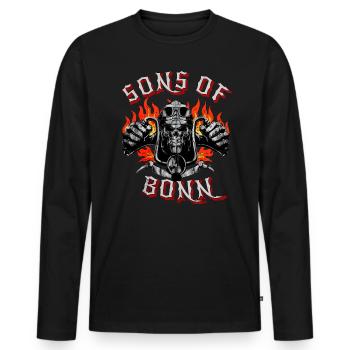 Bonn Biker Geschenk fils de Bonn - T-shirt manches longues Premium bio Homme - noir - Devant - Nico (187cm)