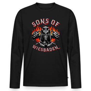 Wiesbaden Biker Geschenk fils de Wiesbaden - T-shirt manches longues Premium bio Homme - noir - Devant - Nico (187cm)