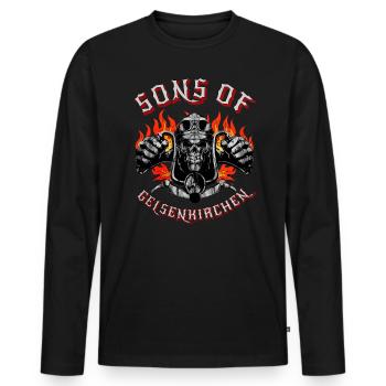 Gelsenkirchen Biker Geschenk sons of Gelsenkirchen - Men's Premium Organic Long Sleeve Shirt - black - Front - Nico (187cm)