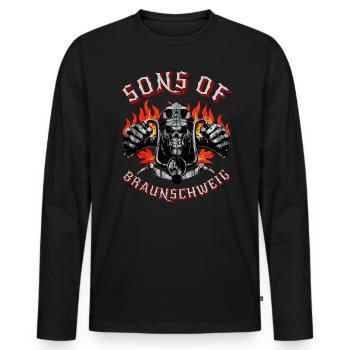 Braunschweig Motard Geschenk fils de Braunschweig - T-shirt manches longues Premium bio Homme - noir - Devant - Nico (187cm)