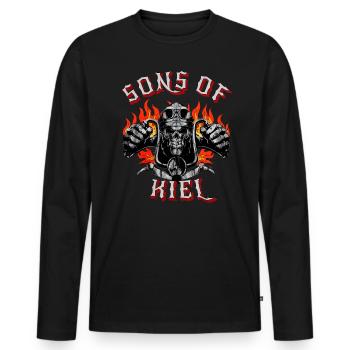 Kiel Biker Geschenk fils de Kiel - T-shirt manches longues Premium bio Homme - noir - Devant - Nico (187cm)