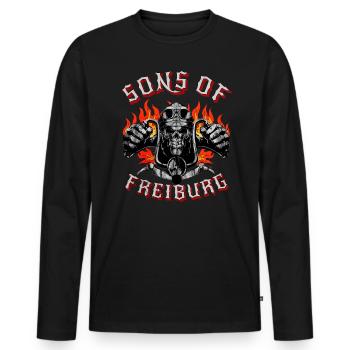 Freiburg Biker Geschenk sons of Freiburg - Men's Premium Organic Long Sleeve Shirt - black - Front - Nico (187cm)