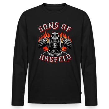 Krefeld Biker Geschenk sons of Krefeld - Men's Premium Organic Long Sleeve Shirt - black - Front - Nico (187cm)