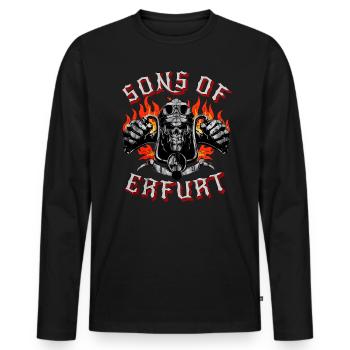 Erfurt Biker Geschenk fils d’Erfurt - T-shirt manches longues Premium bio Homme - noir - Devant - Nico (187cm)