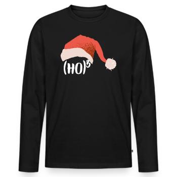 Christmas Mathematician Ho Hoch 3 - Men's Premium Organic Long Sleeve Shirt - black - Front - Nico (187cm)