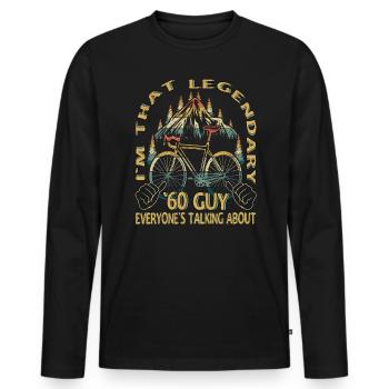Rennrad Geschenk für Jahrgang 1960 Radfahrer - Männer Premium Bio Langarmshirt - Schwarz - Vorne - Nico (187cm)