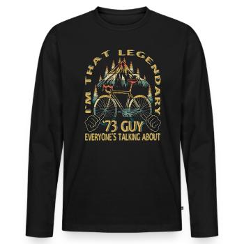 Rennrad Geschenk für Jahrgang 1973 Radfahrer - Männer Premium Bio Langarmshirt - Schwarz - Vorne - Nico (187cm)