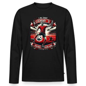 Legendärer 1951er Jahrgang Fussball Geschenk - Männer Premium Bio Langarmshirt - Schwarz - Vorne - Nico (187cm)