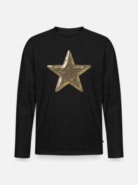 Star Khaki - Men's Premium Organic Long Sleeve Shirt - black