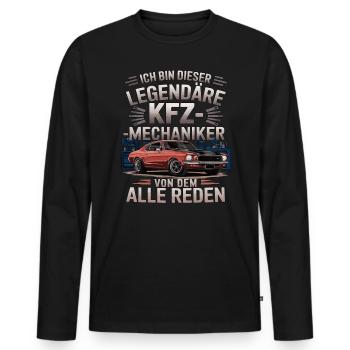 Ich Bin Dieser Legendäre KFZ-Mechaniker - Männer Premium Bio Langarmshirt - Schwarz - Vorne - Nico (187cm)