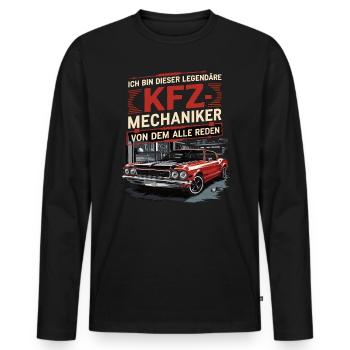 Ich Bin Dieser Legendäre KFZ-Mechaniker - Männer Premium Bio Langarmshirt - Schwarz - Vorne - Nico (187cm)