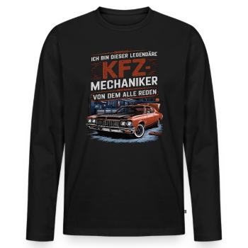 Ich Bin Dieser Legendäre KFZ-Mechaniker - Männer Premium Bio Langarmshirt - Schwarz - Vorne - Nico (187cm)