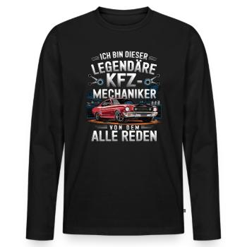 Ich Bin Dieser Legendäre KFZ-Mechaniker - Männer Premium Bio Langarmshirt - Schwarz - Vorne - Nico (187cm)