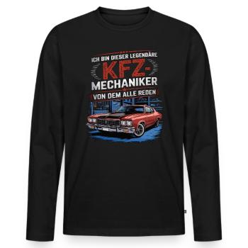 Ich Bin Dieser Legendäre KFZ-Mechaniker - Männer Premium Bio Langarmshirt - Schwarz - Vorne - Nico (187cm)