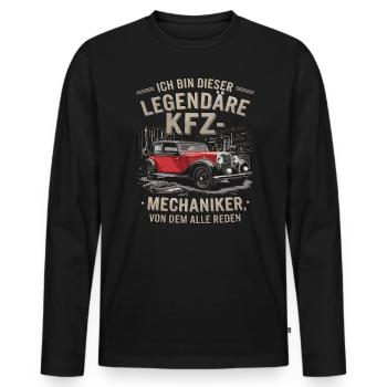 Ich Bin Dieser Legendäre KFZ-Mechaniker - Männer Premium Bio Langarmshirt - Schwarz - Vorne - Nico (187cm)