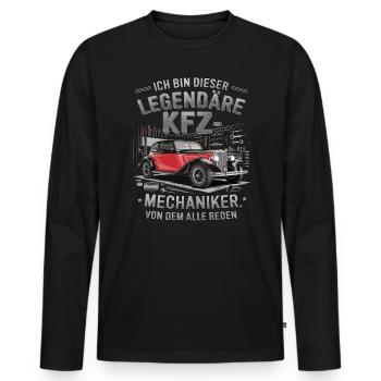 Ich Bin Dieser Legendäre KFZ-Mechaniker - Männer Premium Bio Langarmshirt - Schwarz - Vorne - Nico (187cm)
