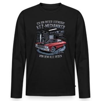 Ich Bin Dieser Legendäre KFZ-Mechaniker - Männer Premium Bio Langarmshirt - Schwarz - Vorne - Nico (187cm)
