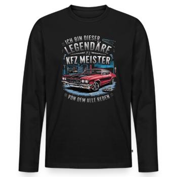 Ich Bin Dieser Legendäre KFZ-Meister - Männer Premium Bio Langarmshirt - Schwarz - Vorne - Nico (187cm)