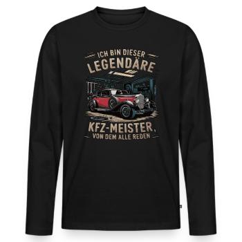 Ich Bin Dieser Legendäre KFZ-Meister - Männer Premium Bio Langarmshirt - Schwarz - Vorne - Nico (187cm)