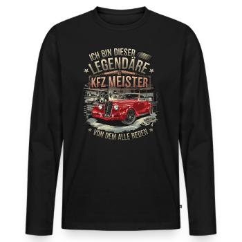 Ich Bin Dieser Legendäre KFZ-Meister - Männer Premium Bio Langarmshirt - Schwarz - Vorne - Nico (187cm)