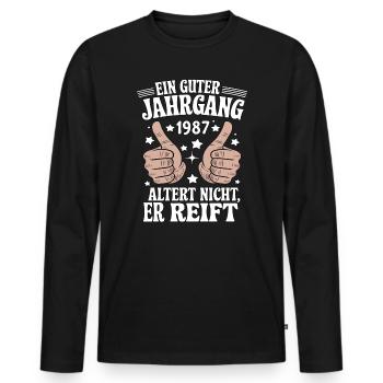 A good vintage 1987 birthday - Men's Premium Organic Long Sleeve Shirt - black - Front - Nico (187cm)