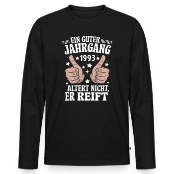 A good vintage 1993 birthday - Men's Premium Organic Long Sleeve Shirt - black - Front - Nico (187cm)