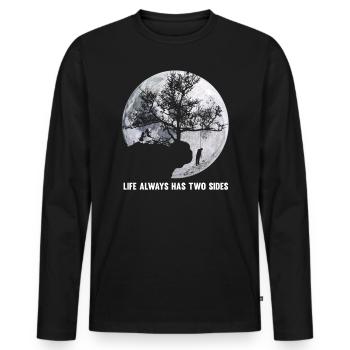 Depression - Männer Premium Bio Langarmshirt - Schwarz - Vorne - Nico (187cm)