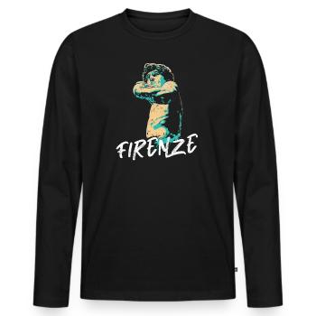 Illustration Sculpture David Masterpiece Florence - Men's Premium Organic Long Sleeve Shirt - black - Front - Nico (187cm)