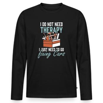 Car Car Mechanic Workshop Mechanic Mechanic Funny - Men's Premium Organic Long Sleeve Shirt - black - Front - Nico (187cm)
