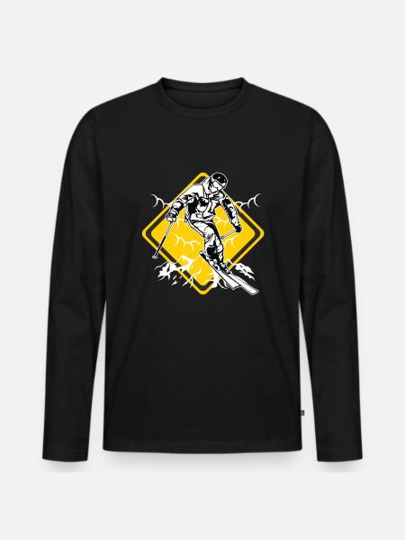 ski - Men's Premium Organic Long Sleeve Shirt - black