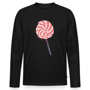Glitter lollipop - Men's Premium Organic Long Sleeve Shirt - black - Front - Nico (187cm)