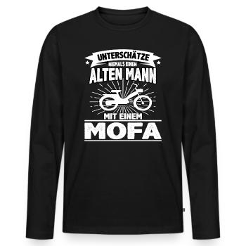 Moped Mopeds Mofa Roller Zweirad Mokick Biker - T-shirt manches longues Premium bio Homme - noir - Devant - Nico (187cm)