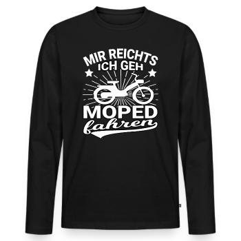 Moped Mopeds Mofa Roller Zweirad Mokick Biker - Männer Premium Bio Langarmshirt - Schwarz - Vorne - Nico (187cm)