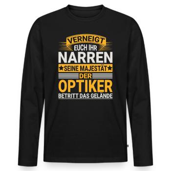 Optiker Design für einen Optiker - Männer Premium Bio Langarmshirt - Schwarz - Vorne - Nico (187cm)